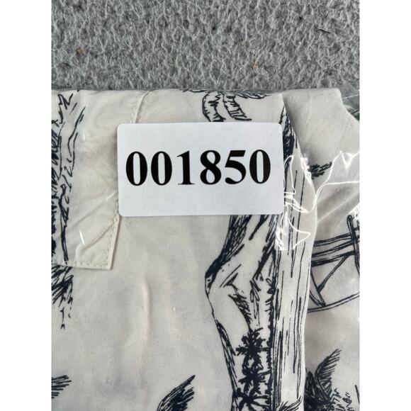 Outdoor Life Shirt Mens XL Button Down White Boat Beach Short Sleeve Rayon - Picture 7 of 7